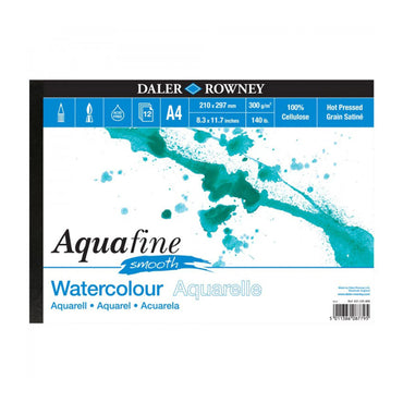DALER ROWNEY AQUAFINE WATERCOLOUR PAD LANDSCAPE 300G A4 SMOOTH The Stationers